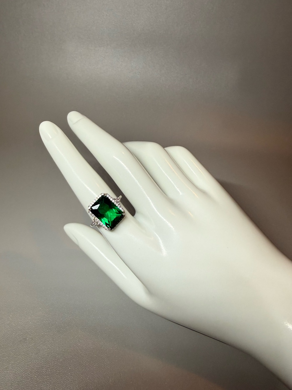 Macy's Emerald Green Cushion Halo Ring